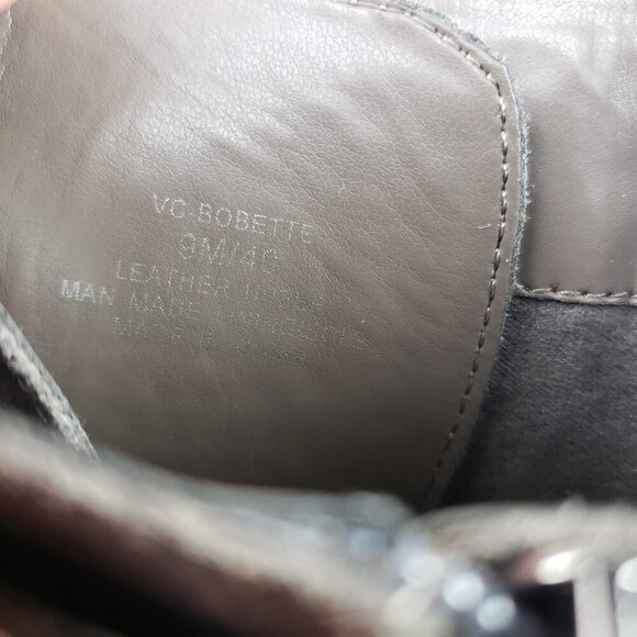 Vince Camuto Bobette Biker Boot Womens 9 Gray Suede Buckles Chunky Combat Stud - Picture 11 of 13